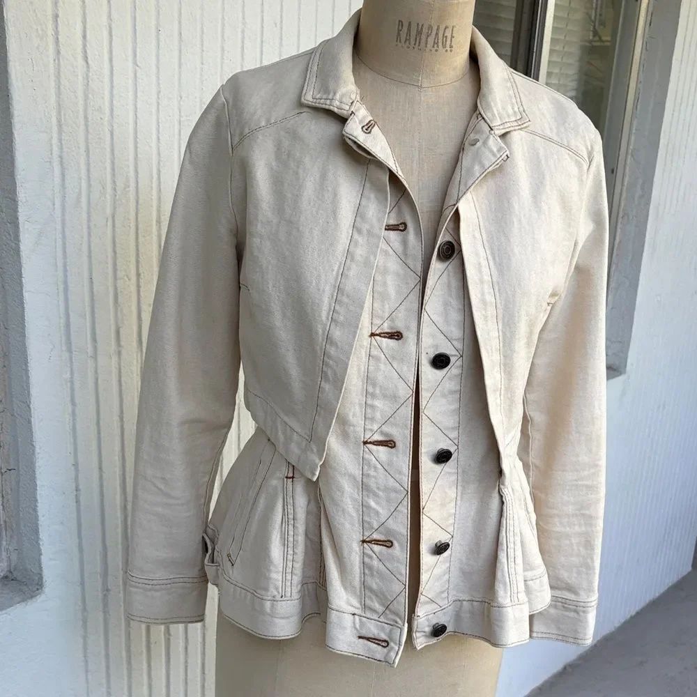Current Air Women's Cream Jean Jacket